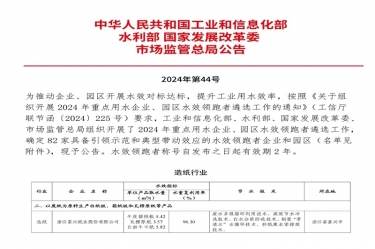 喜报！j9九游会登录入口首页新版j9九游会登录入口首页新版荣登2024年重点用水企业、园区水效领跑者榜单